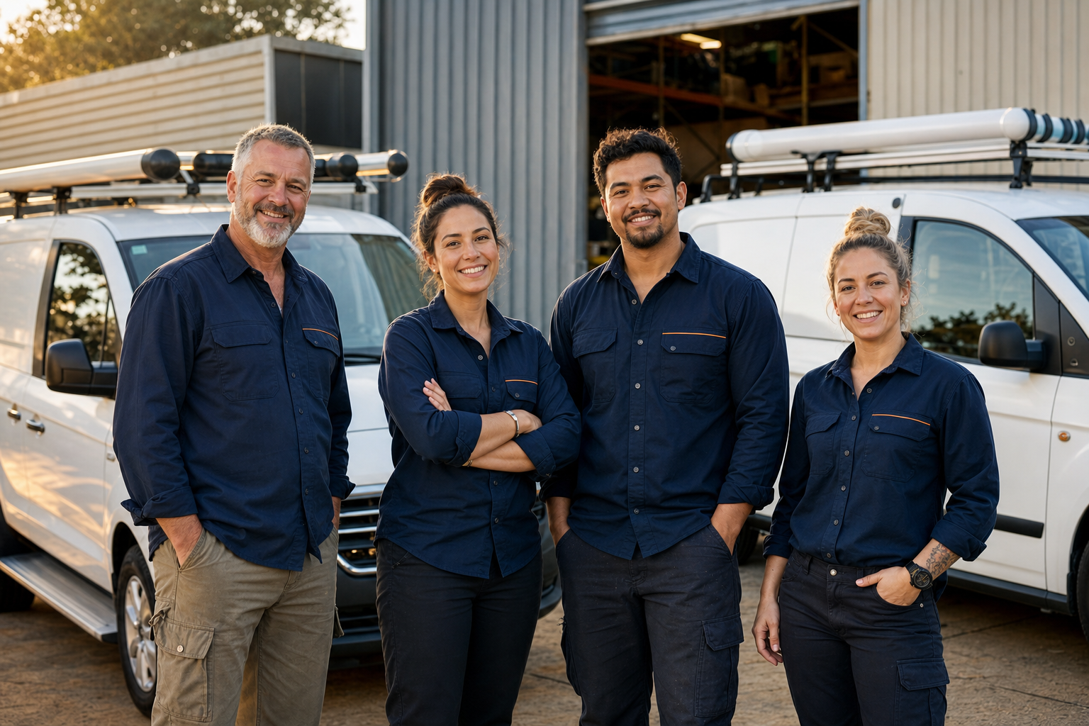 SYD Plumbers team and service vans